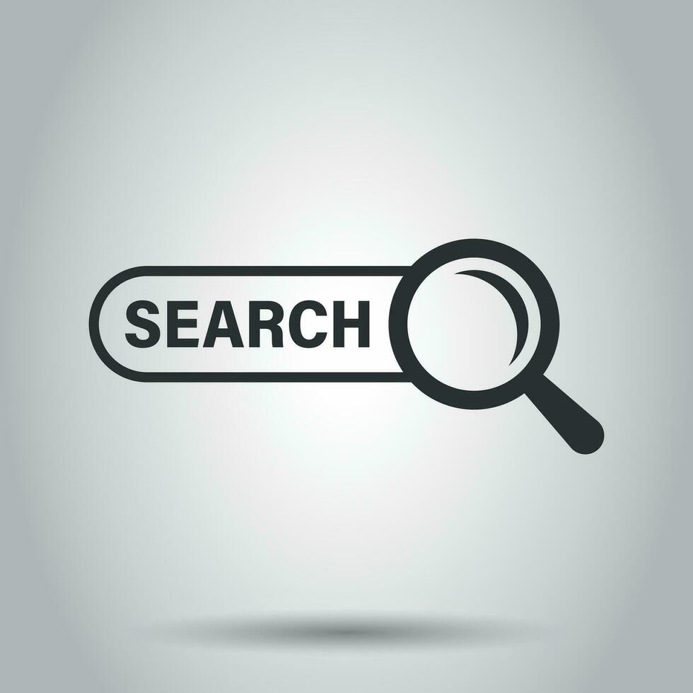 ricerca bar vettore ui elemento icona nel piatto stile. ricerca sito web modulo illustrazione campo. trova ricerca attività commerciale concetto.