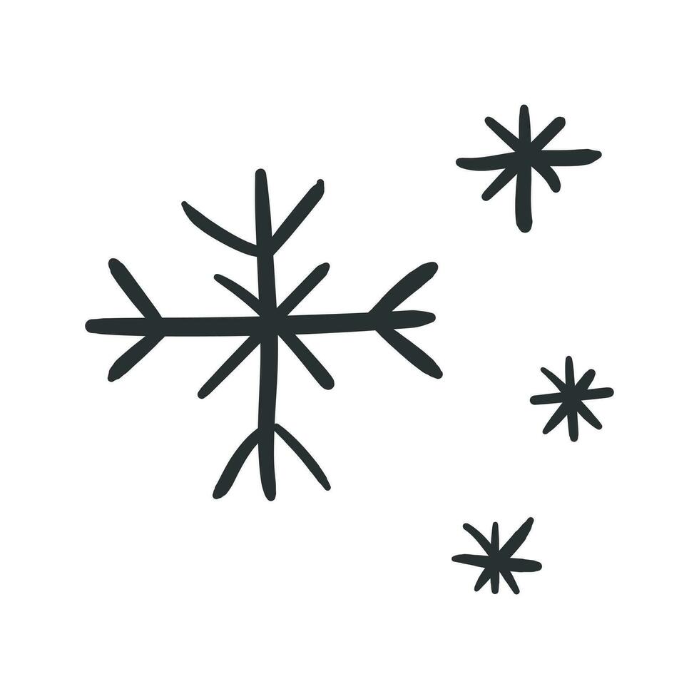 mano disegnato fiocco di neve vettore icona. neve fiocco schizzo scarabocchio illustrazione. disegnato a mano inverno Natale concetto.