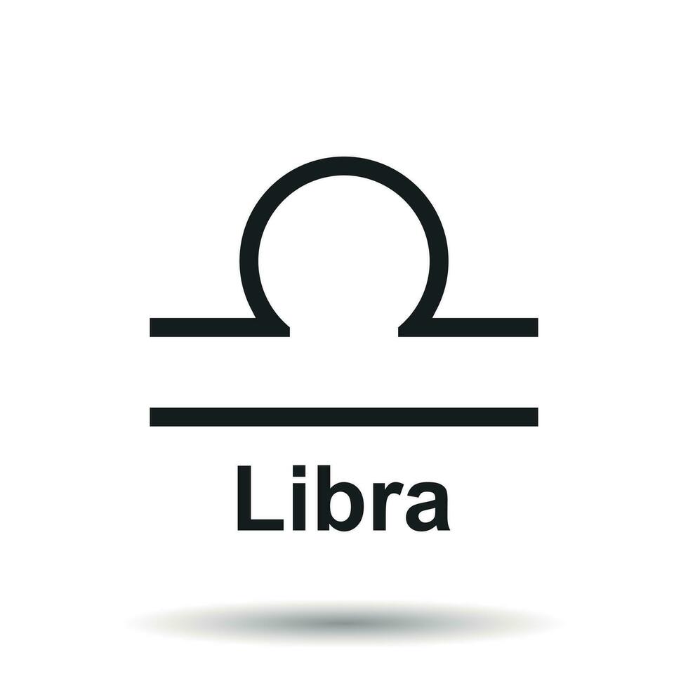 Libra zodiaco cartello. piatto astrologia vettore illustrazione su bianca sfondo.