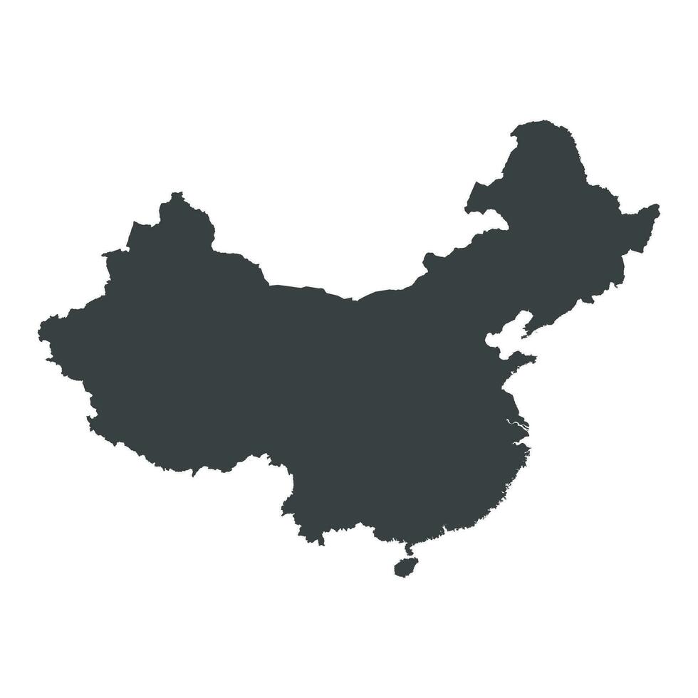 Cina carta geografica. grigio vettore illustrazione su bianca sfondo