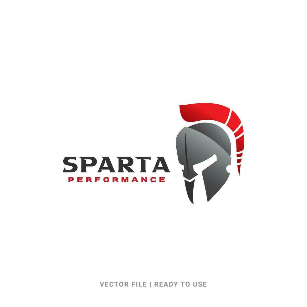 spartano casco guerriero logo icona design vettore. logo concetto per attività commerciale di velocità, prestazione, settore automobilistico, potenza, resistenza, motivazione per manifesto, volantino, saluto carte, etichetta, maglietta design. vettore