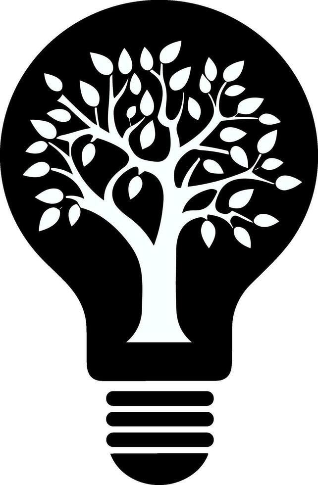eco leggero lampadina con albero dentro icona vettore illustrazione icona piatto stile isolato su sfondo