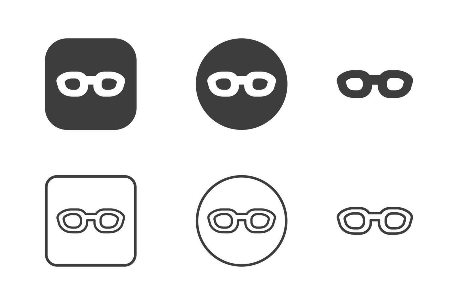 occhiali da sole icona design 6 variazioni. viaggio icone impostare, isolato su bianca sfondo. vettore