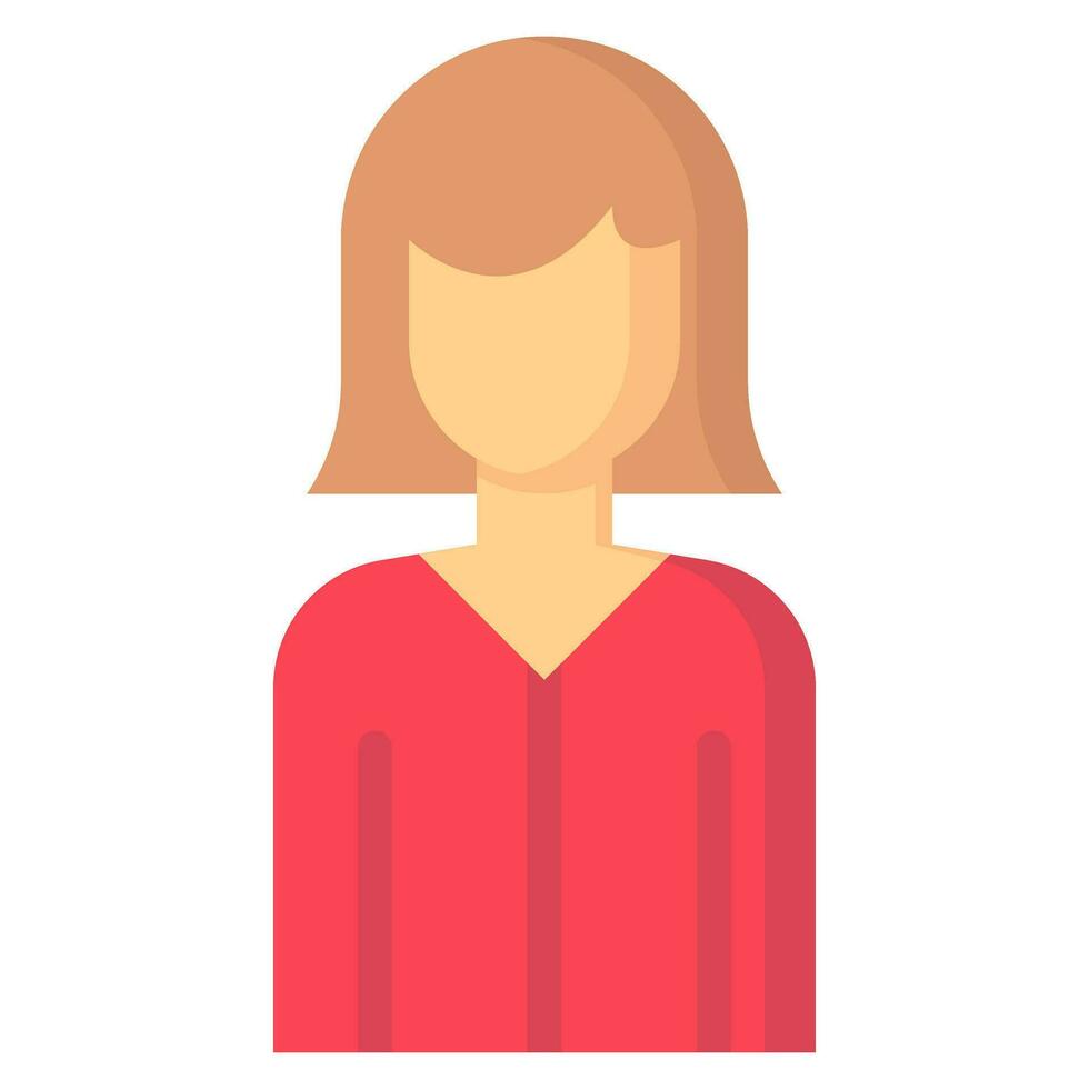donna avatar vettore piatto icona