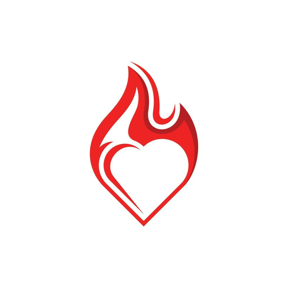 amore fuoco logo simbolo icona illustrazione vettore design modello