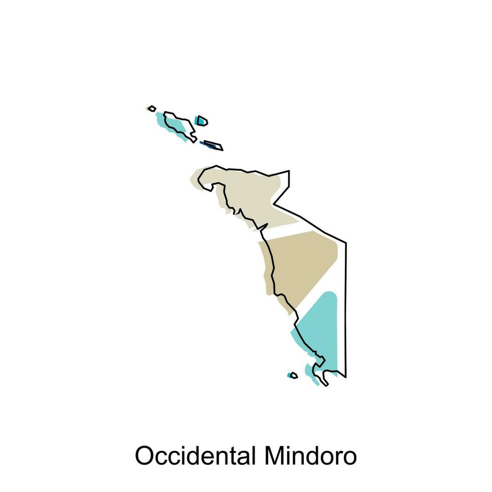 carta geografica di occidentale mindoro moderno disegno, Filippine carta geografica illustrazione vettore design modello