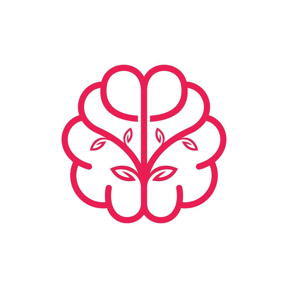 metà cervello con fiore logo vettore design. astratto, disegni concetto, loghi, logotipo elemento per modello.