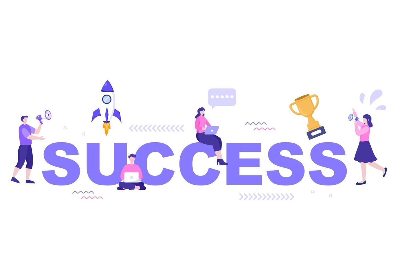 illustrazione di design piatto di successo vettore