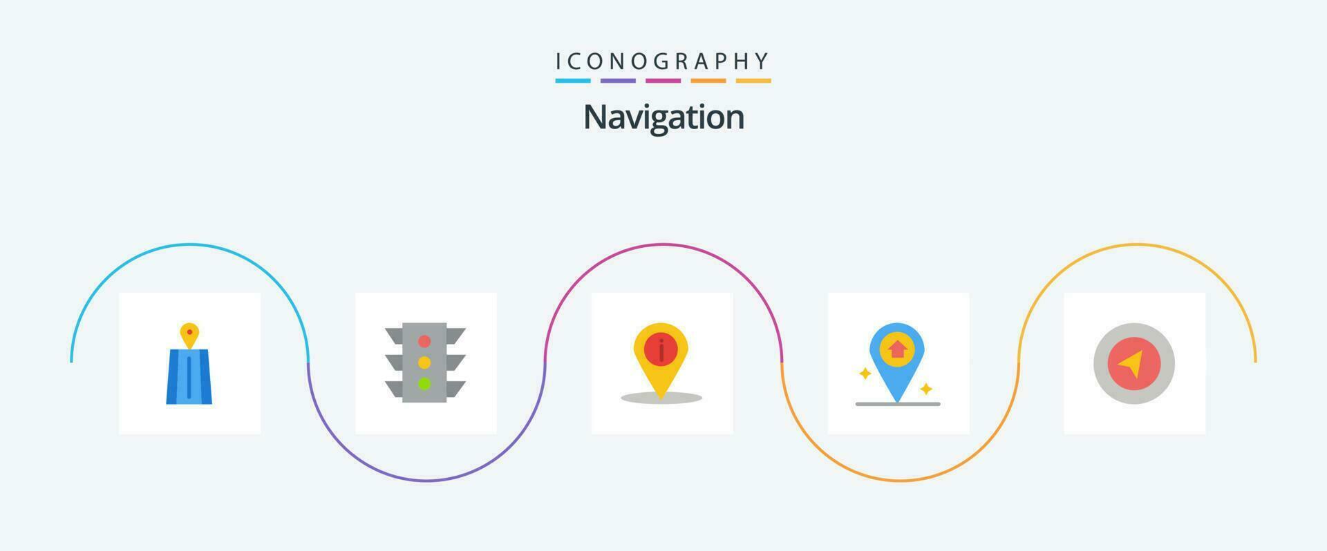 navigazione piatto 5 icona imballare Compreso Posizione. carta geografica. Posizione. Casa. carta geografica vettore