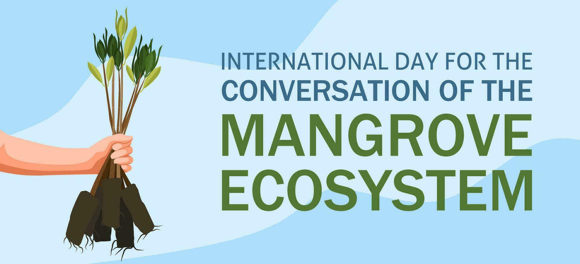 conversazione di il mangrovia ecosistema giorno. vettore illustrazione. adatto per manifesto, striscioni, campagna e saluto carta.