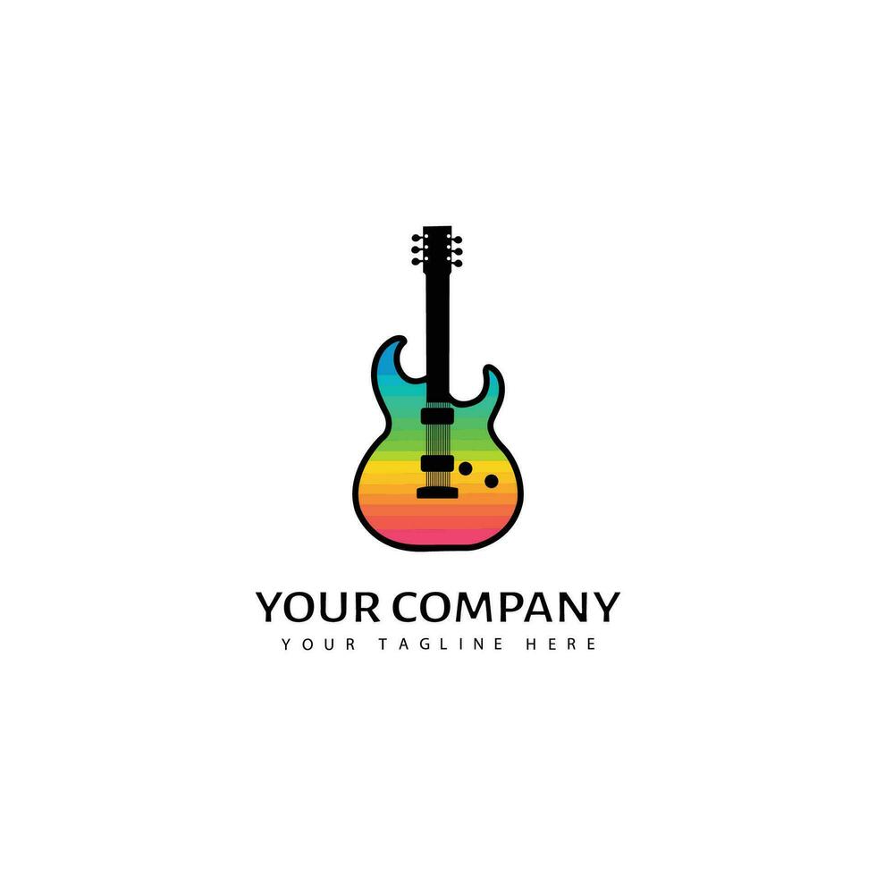 vettore chitarra colorato logo design