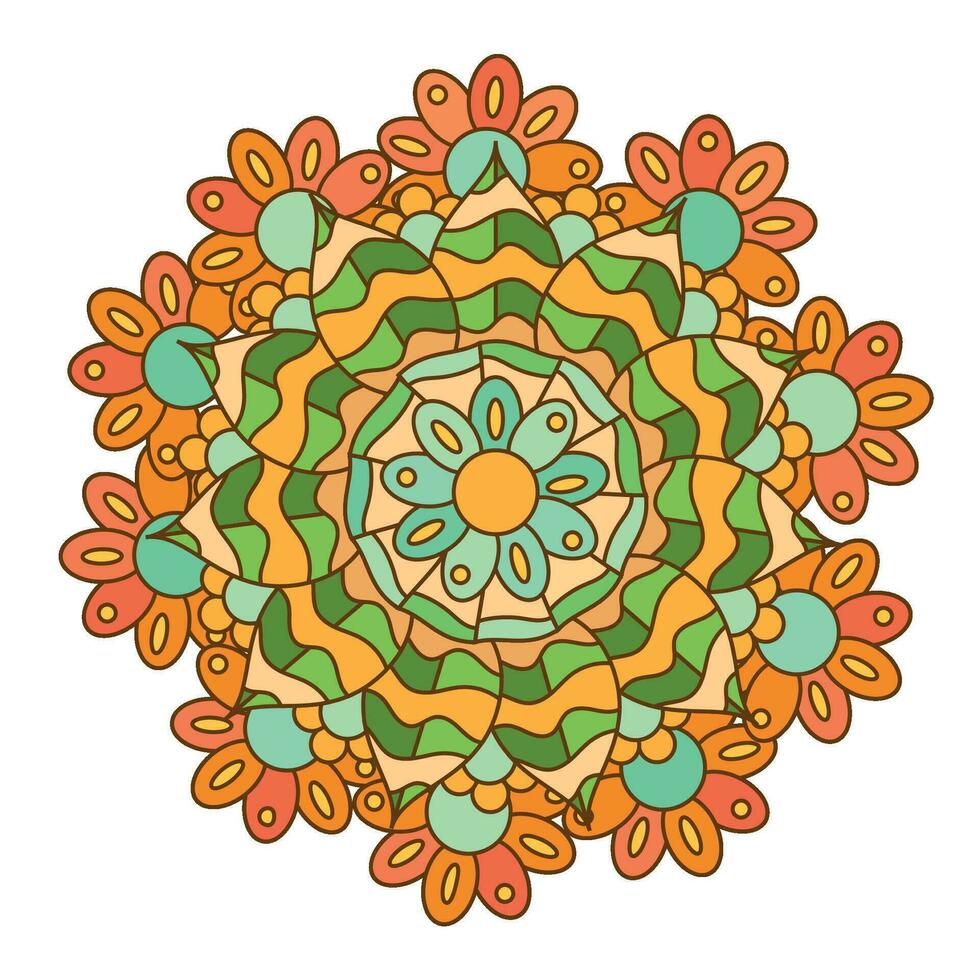 isolato vivace colorato mandala modello vettore illustrazione