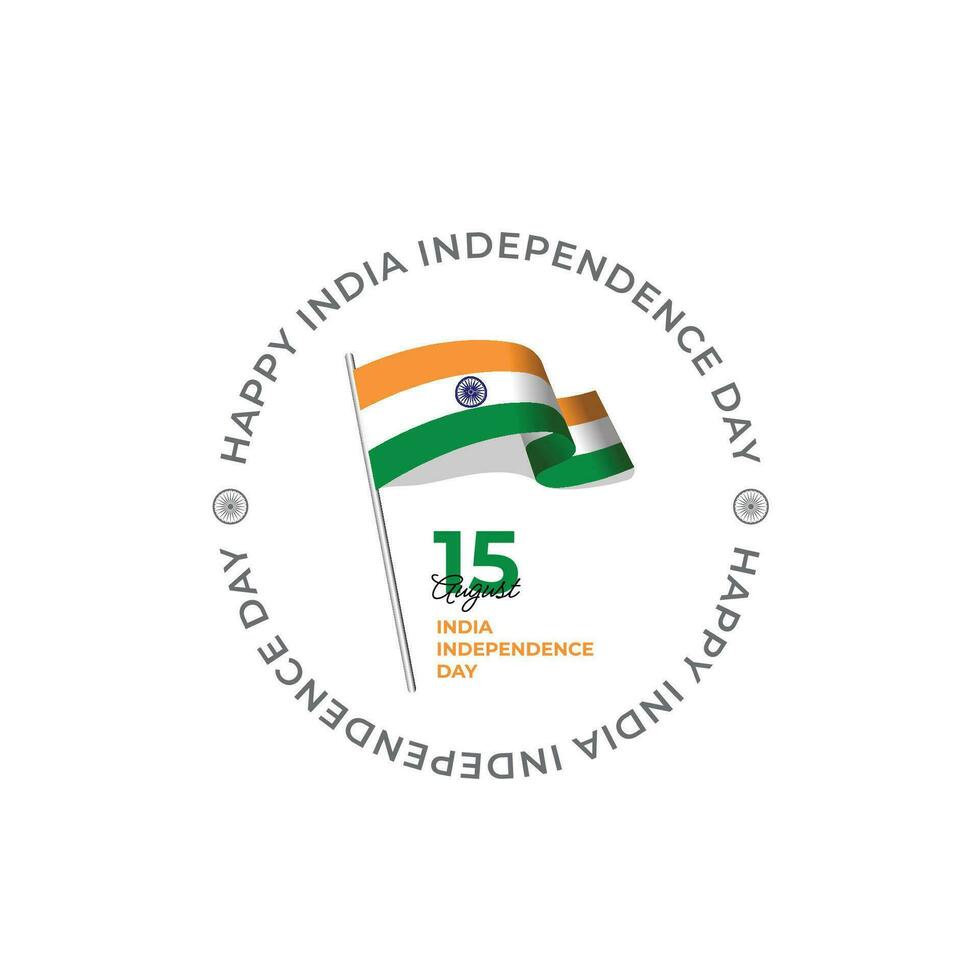 India indipendenza giorno bandiera modello vettore