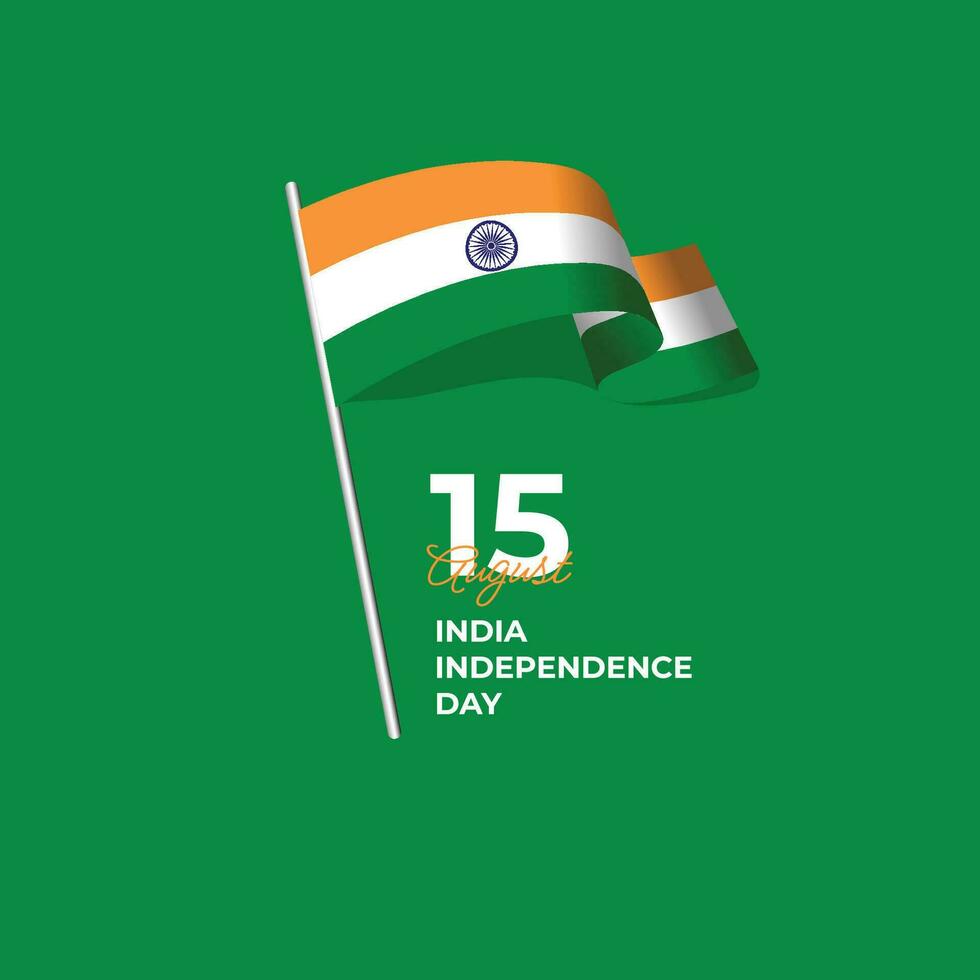 India indipendenza giorno bandiera modello vettore