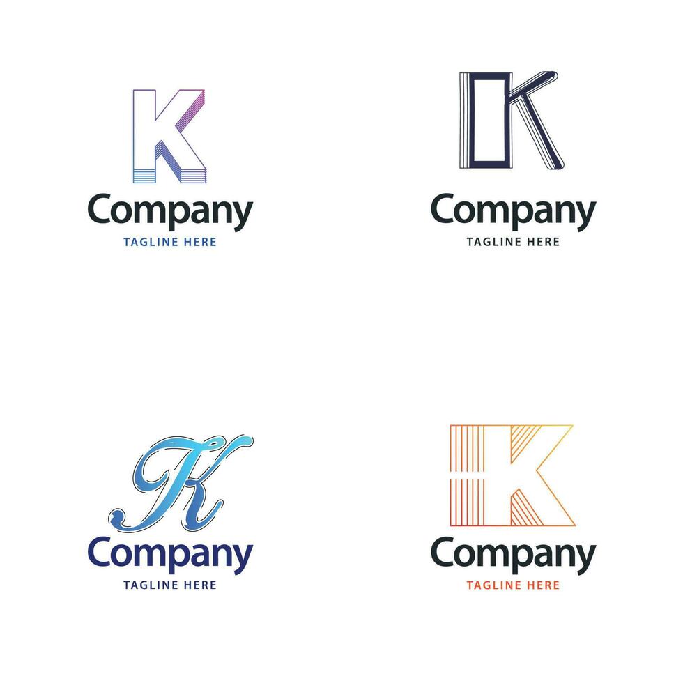 lettera K grande logo imballare design creativo moderno loghi design per il tuo attività commerciale vettore