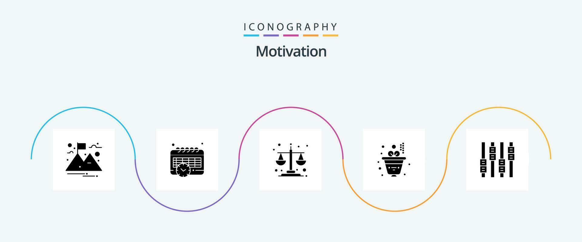 motivazione glifo 5 icona imballare Compreso . equalizzatore. uguaglianza. la modifica. investimento vettore