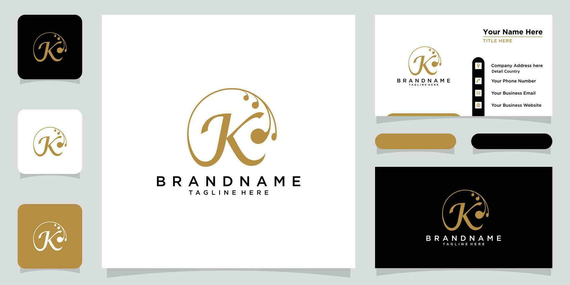iniziale lettera K lusso logo design vettore con attività commerciale carta design premio vettore