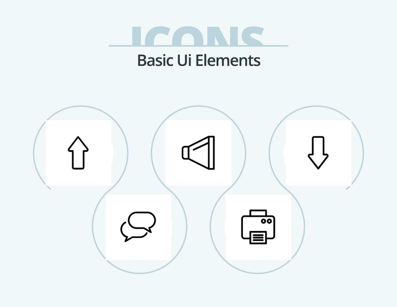 di base ui elementi linea icona imballare 5 icona design. tubo flessibile. Conservazione. freccia. dati. cartella vettore