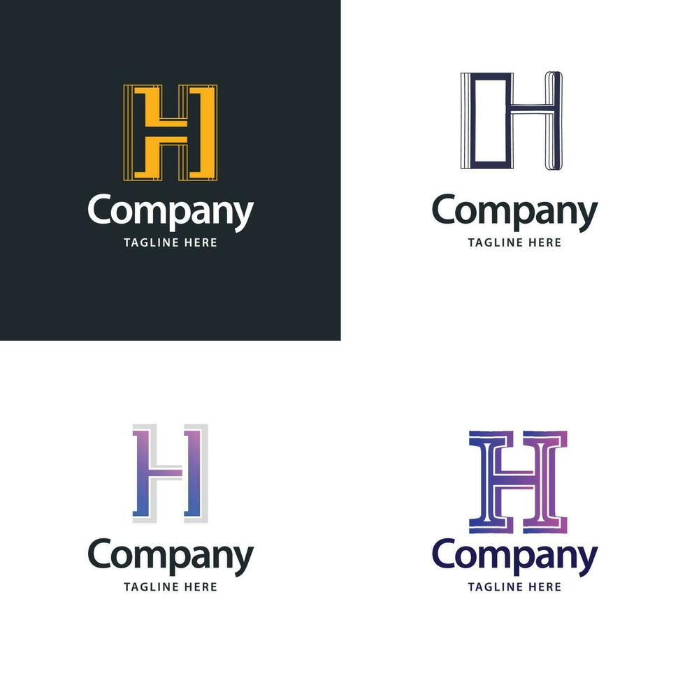 lettera h grande logo imballare design creativo moderno loghi design per il tuo attività commerciale vettore