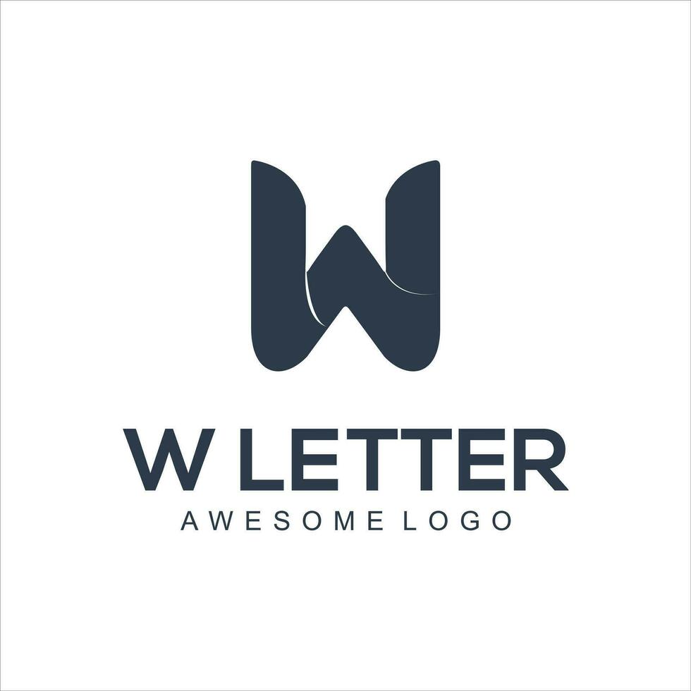 lettera w silhouette logo vettore