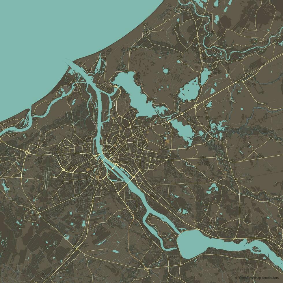 vettore città carta geografica di riga, Lettonia