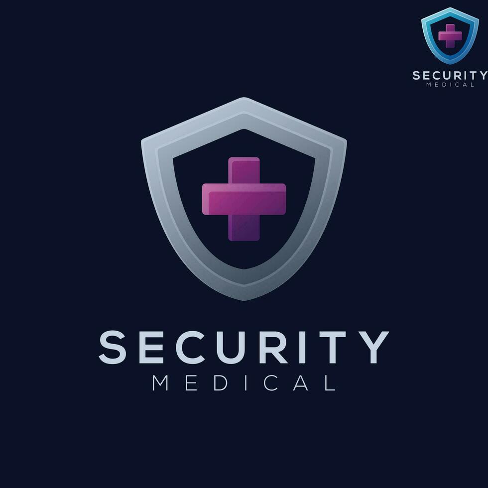 logo illustrazione sicurezza medico pendenza colorato stile vettore