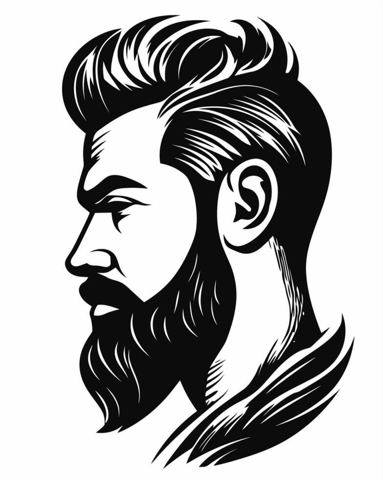viso di uomo con barba vettore