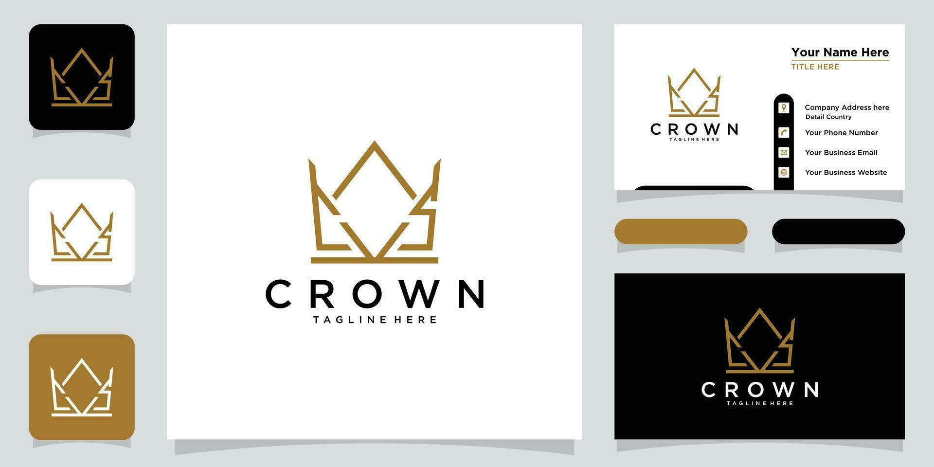 creativo corona concetto logo design modello premio vettore