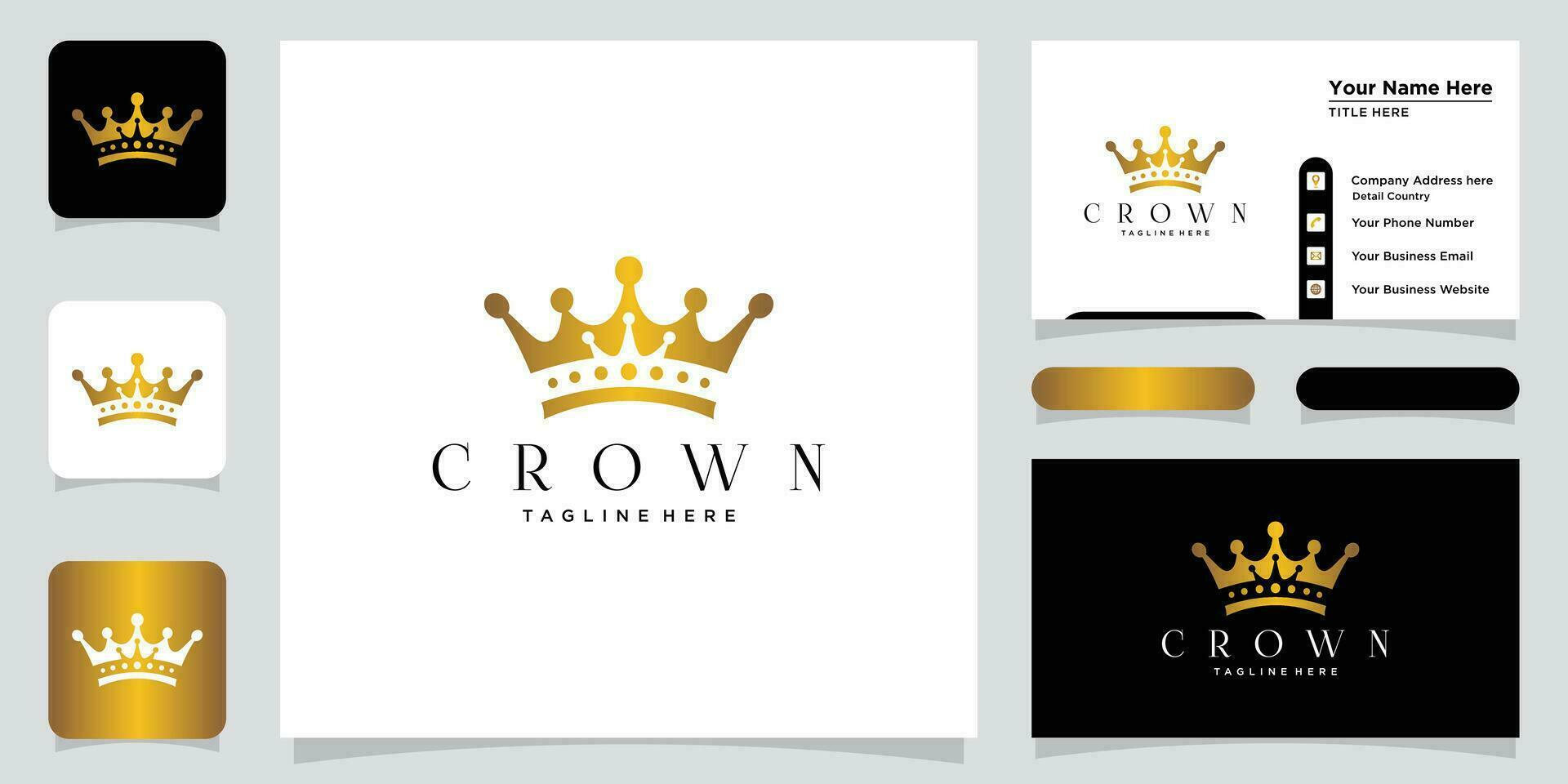 creativo corona concetto logo design modello vettore