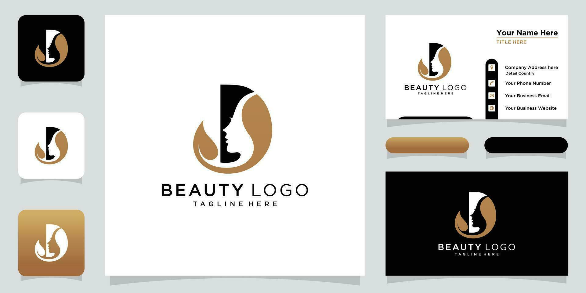 creativo lettera d logo con bellezza logo stile e attività commerciale carta design modello premio vettore