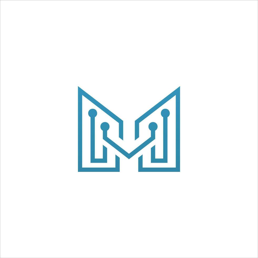 logo design modello per lettera m tecnologia vettore