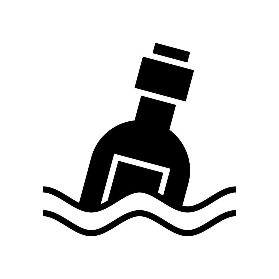 Messaggio bottiglia icona vettore simbolo design illustrazione