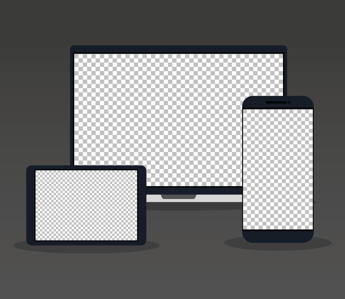 dispositivi elettronici, dispositivo mockup realistico, modello per un contenuto vettore