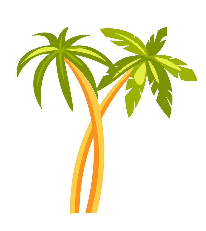 tropicale palma con le foglie e steli, esotico albero vettore