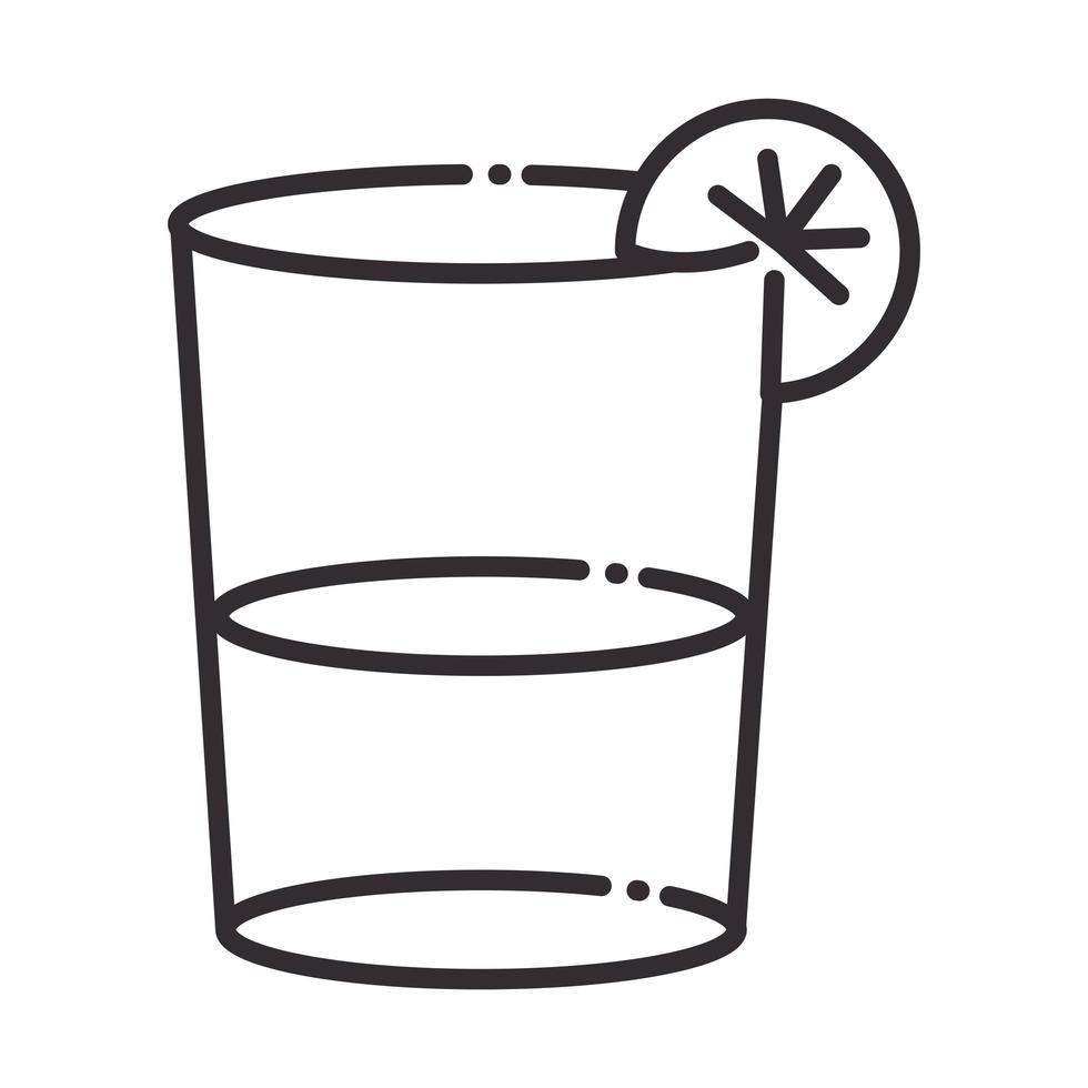 cocktail drink con icona di stile linea lime lime vettore