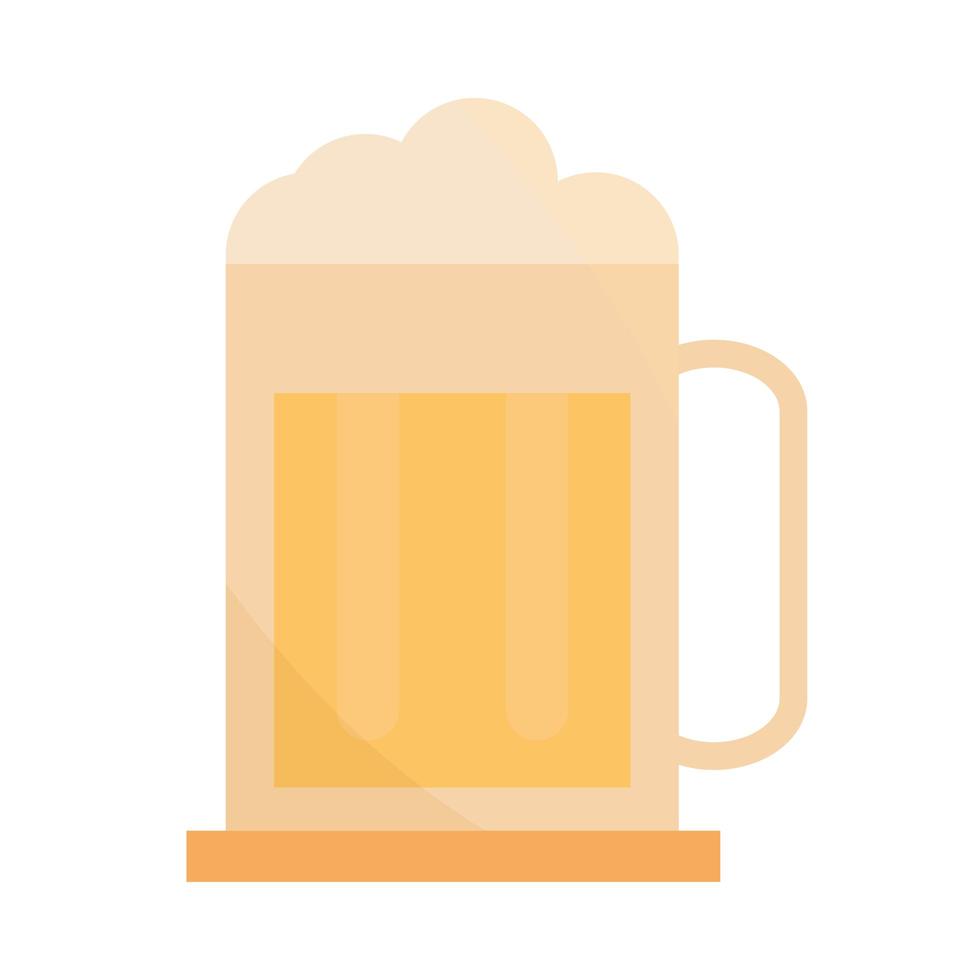 boccale di birra bevanda bevanda in icona piatta dei cartoni animati vettore