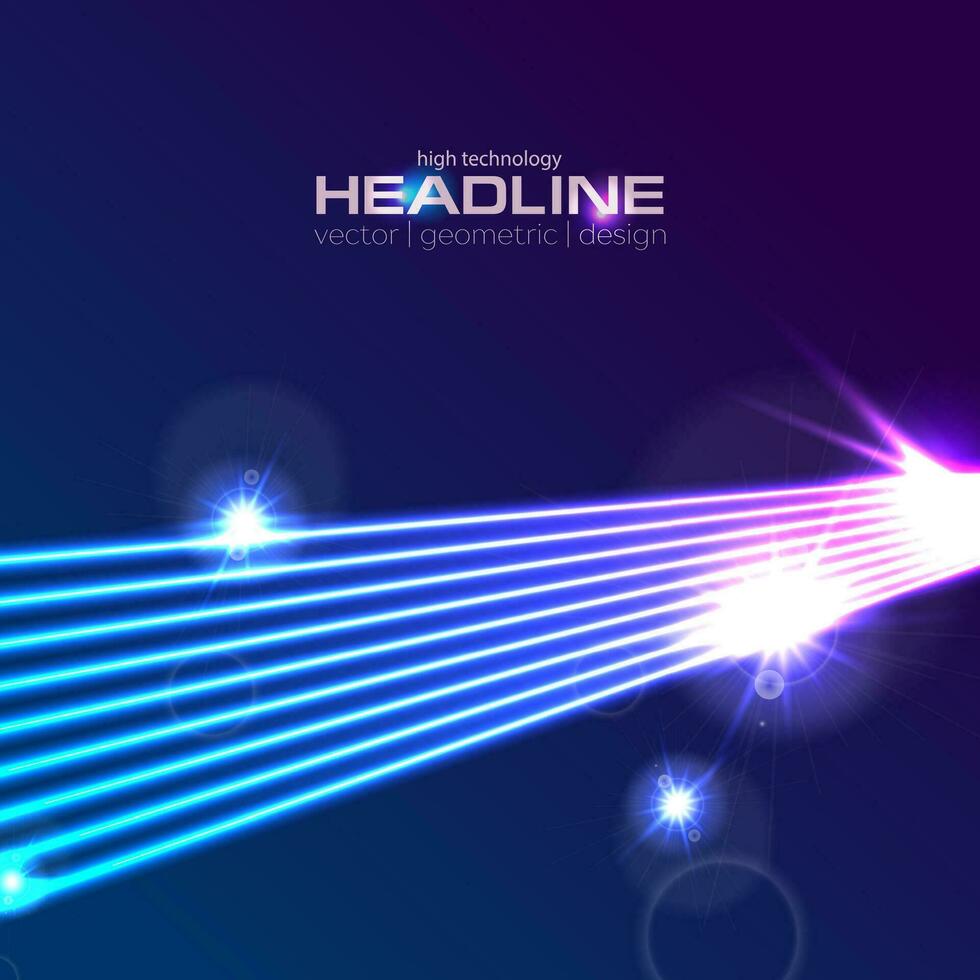 hi-tech futuristico neon laser raggi astratto sfondo vettore