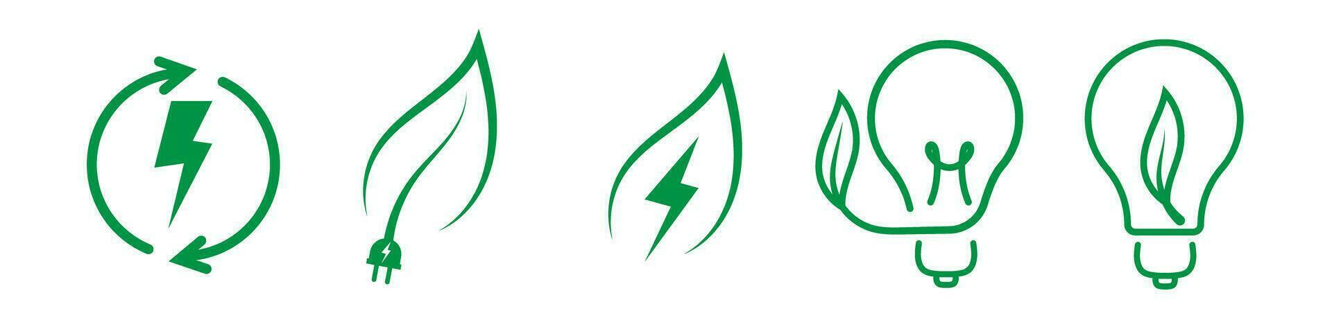 verde energia eco rinnovabile icona logo vettore