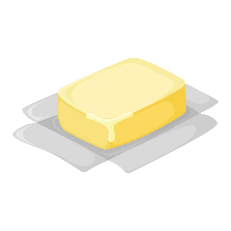 latte Prodotto naturale ingrediente burro o margarina icona, concetto cartone animato biologico latteria prima colazione cibo vettore illustrazione, isolato su bianca.