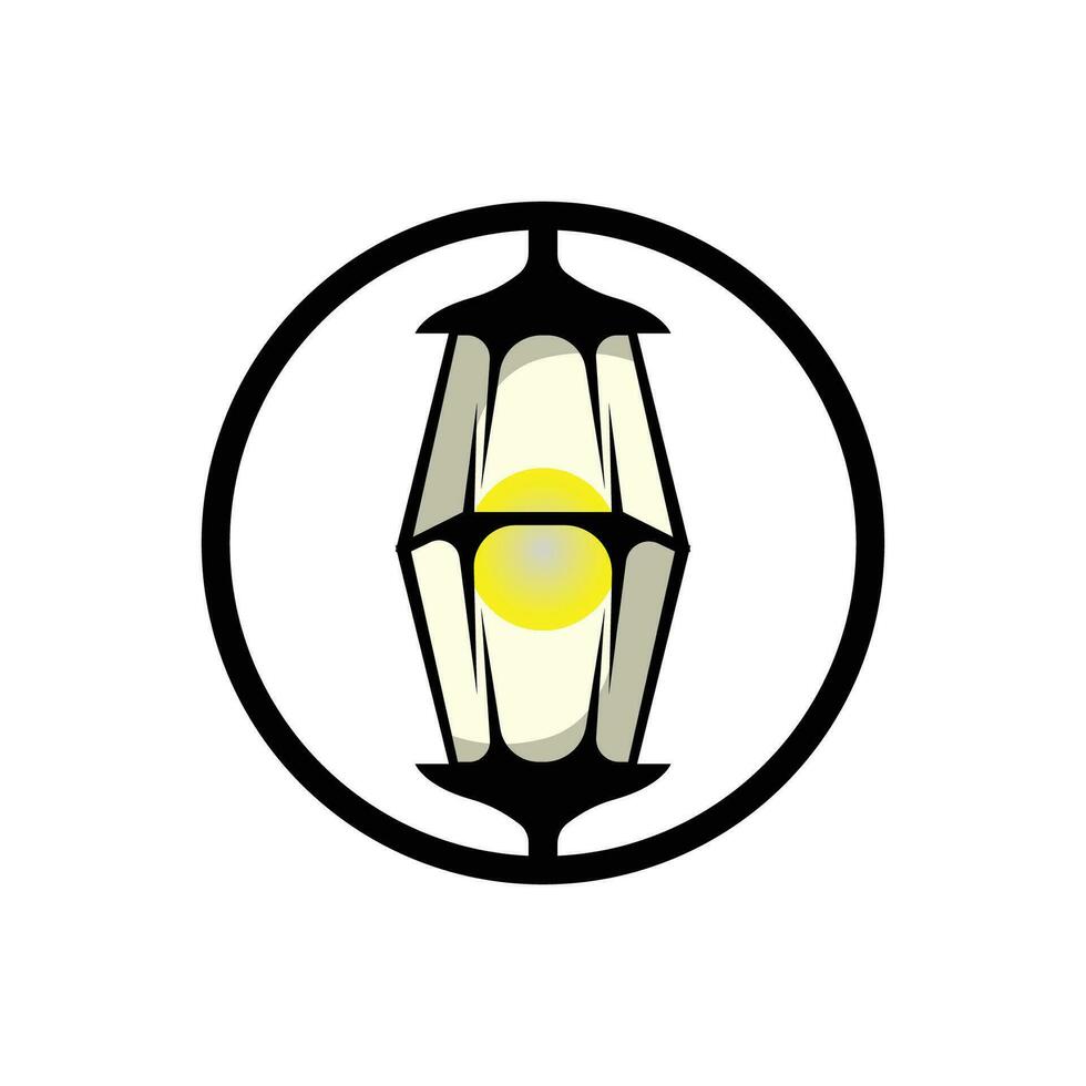 lanterna lampada logo disegno, vita illuminazione vettore, lampada logo illustrazione, Prodotto marca, retrò Vintage ▾ vettore