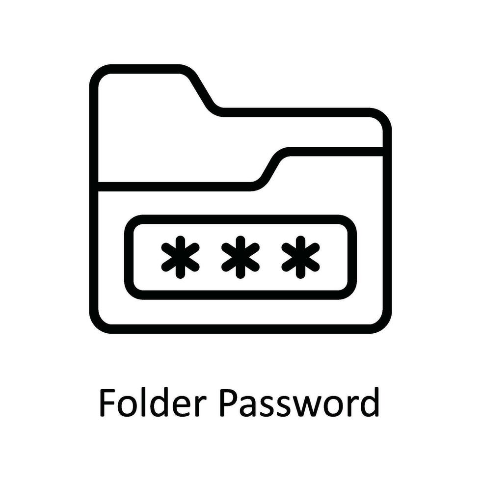 cartella parola d'ordine vettore schema icona design illustrazione. informatica sicurezza simbolo su bianca sfondo eps 10 file