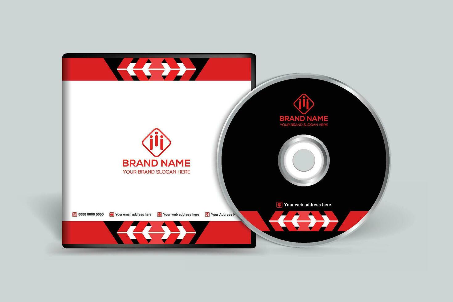 rosso e nero colore CD copertina design vettore