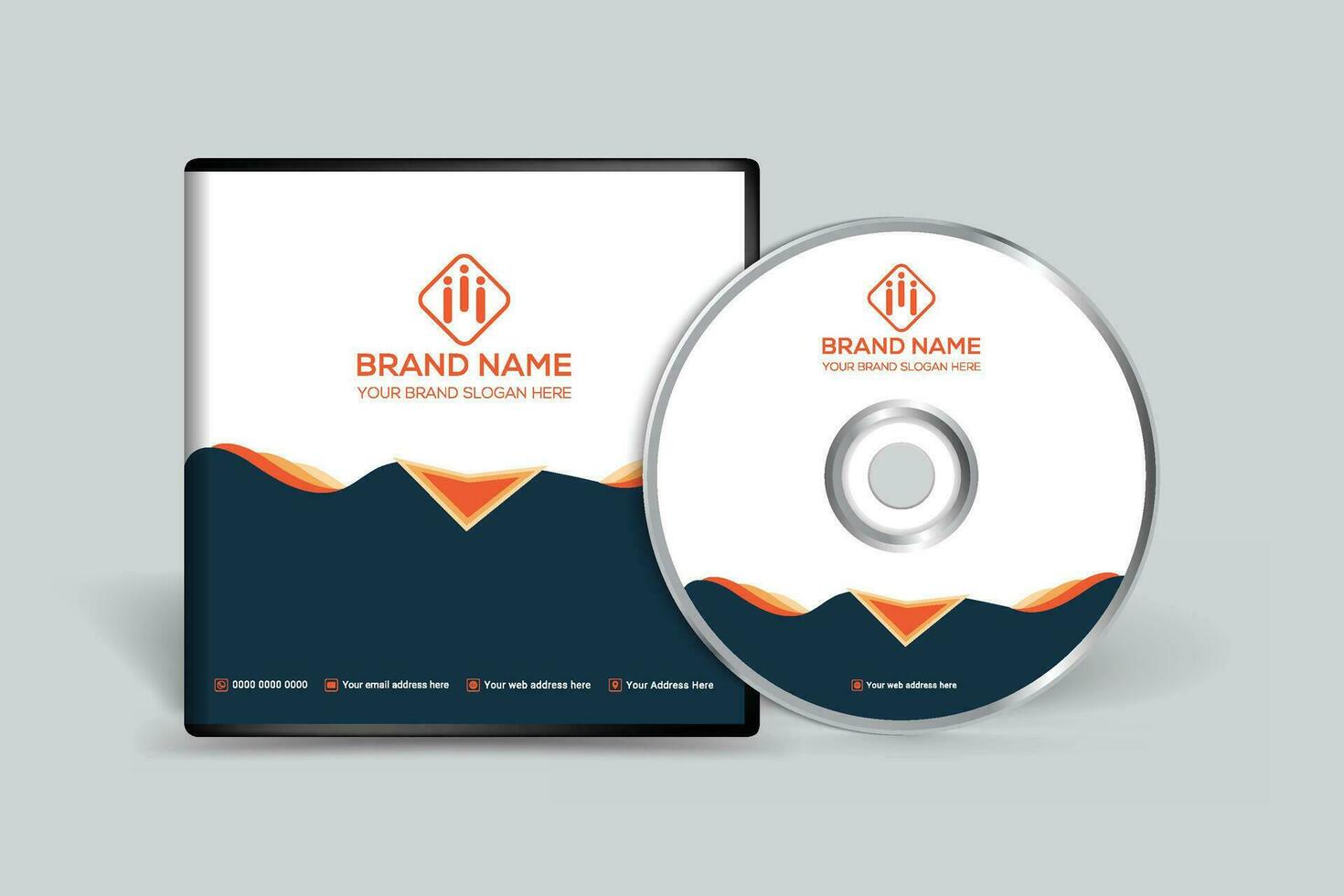 arancia elegante aziendale CD copertina design vettore