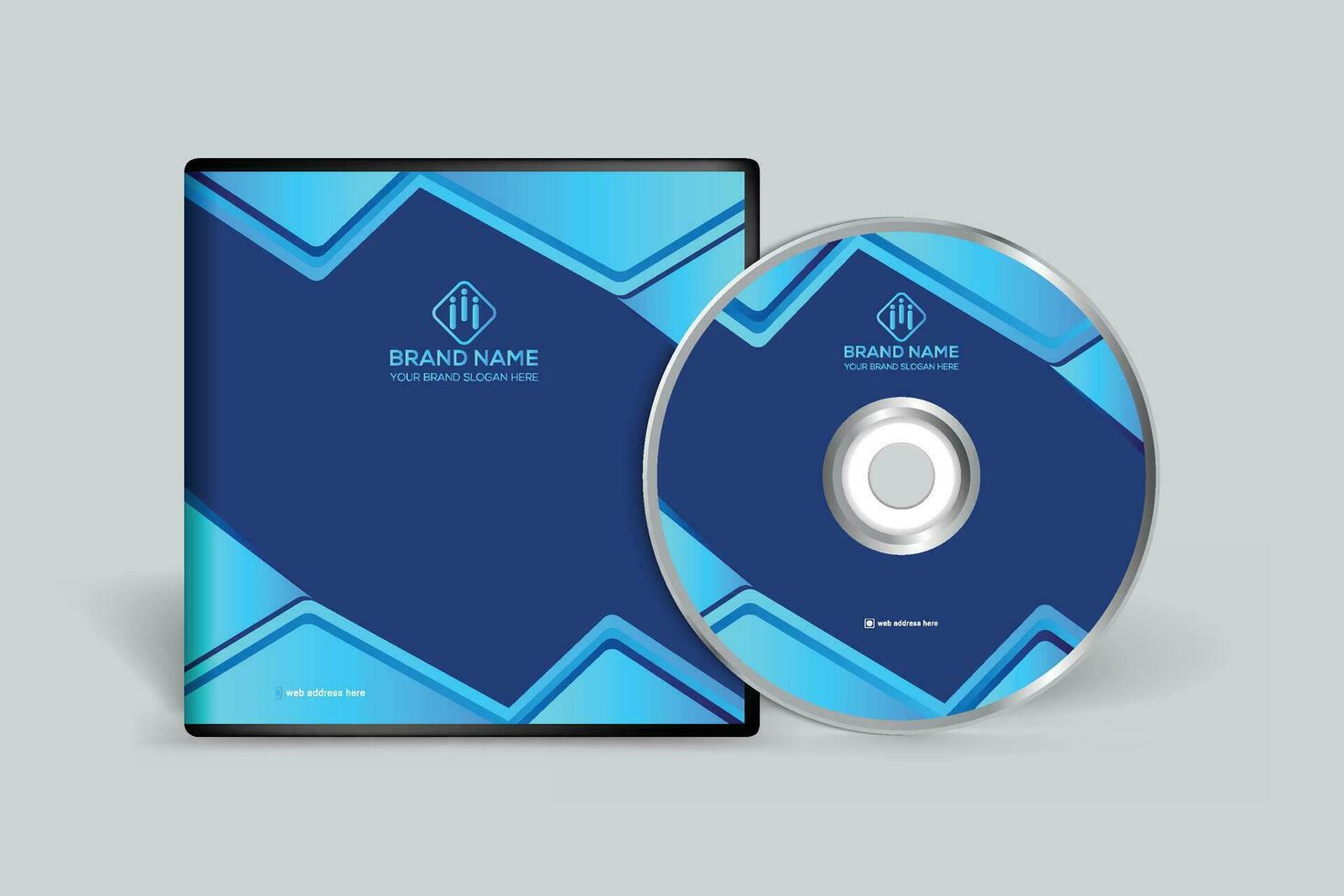 CD copertina design con blu colore vettore