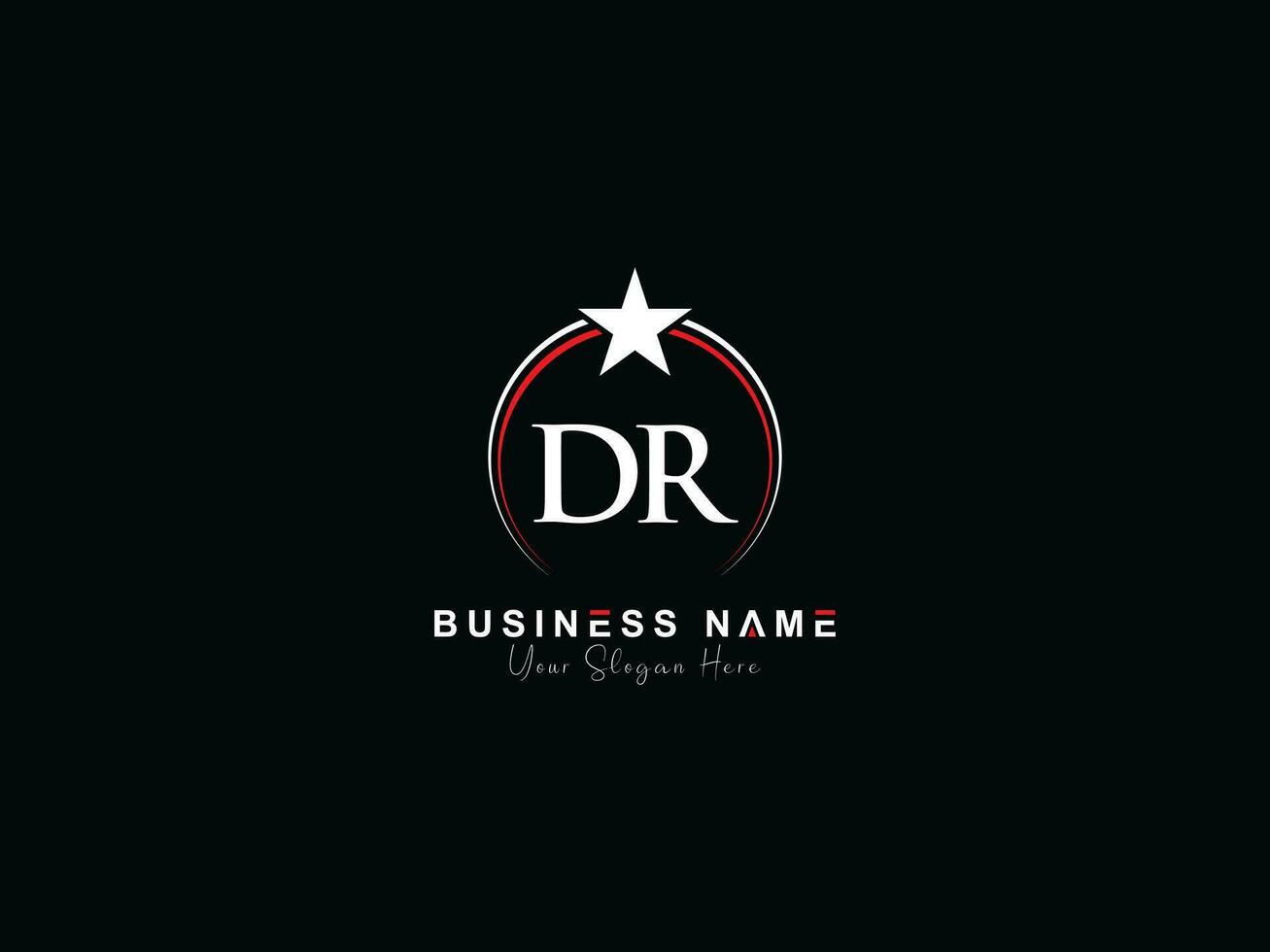 iniziale cerchio dr logo icona, creativo lusso stella dr lettera logo Immagine design vettore