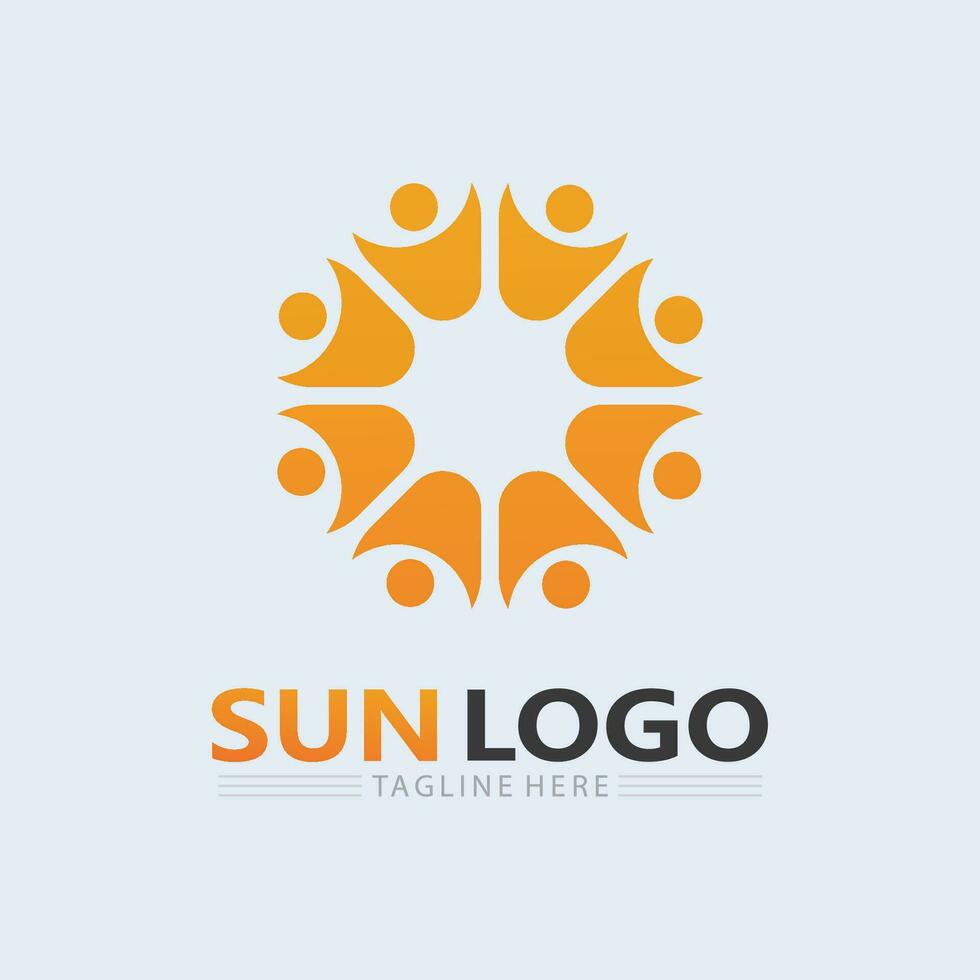sole logo e sole vettore illustrazione icona
