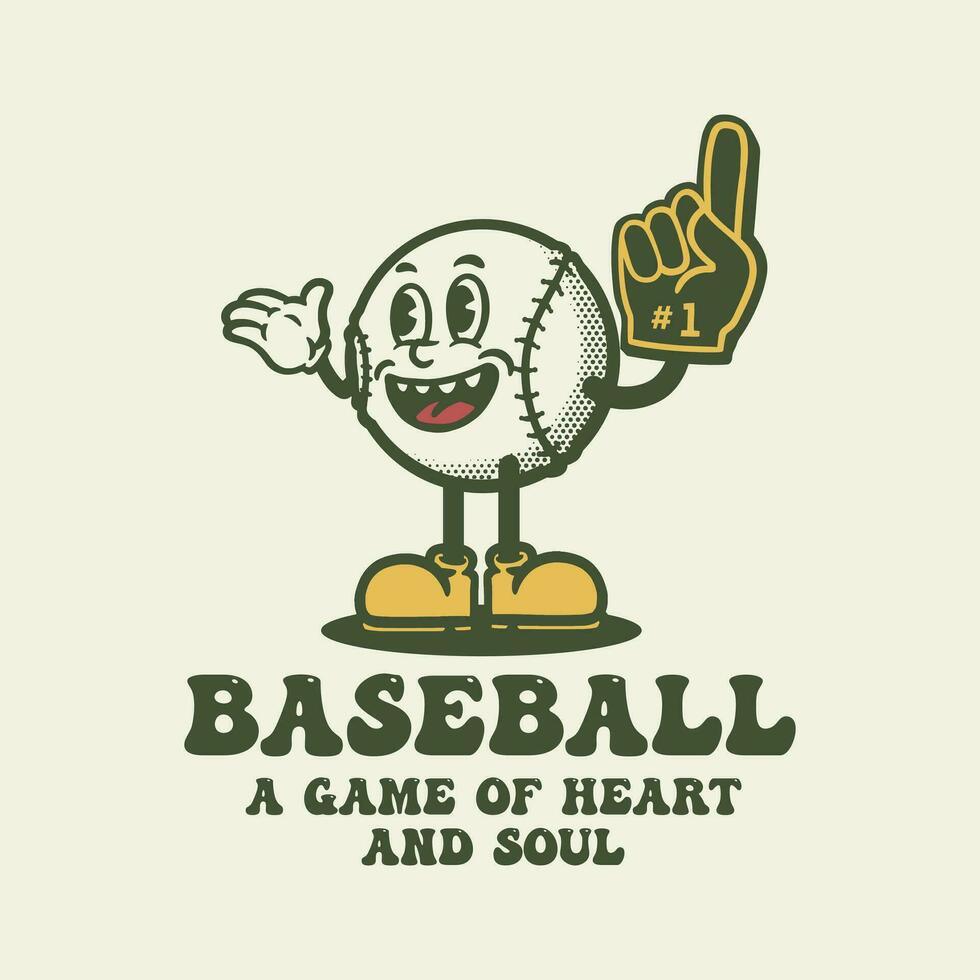 vettore baseball Vintage ▾ cartone animato