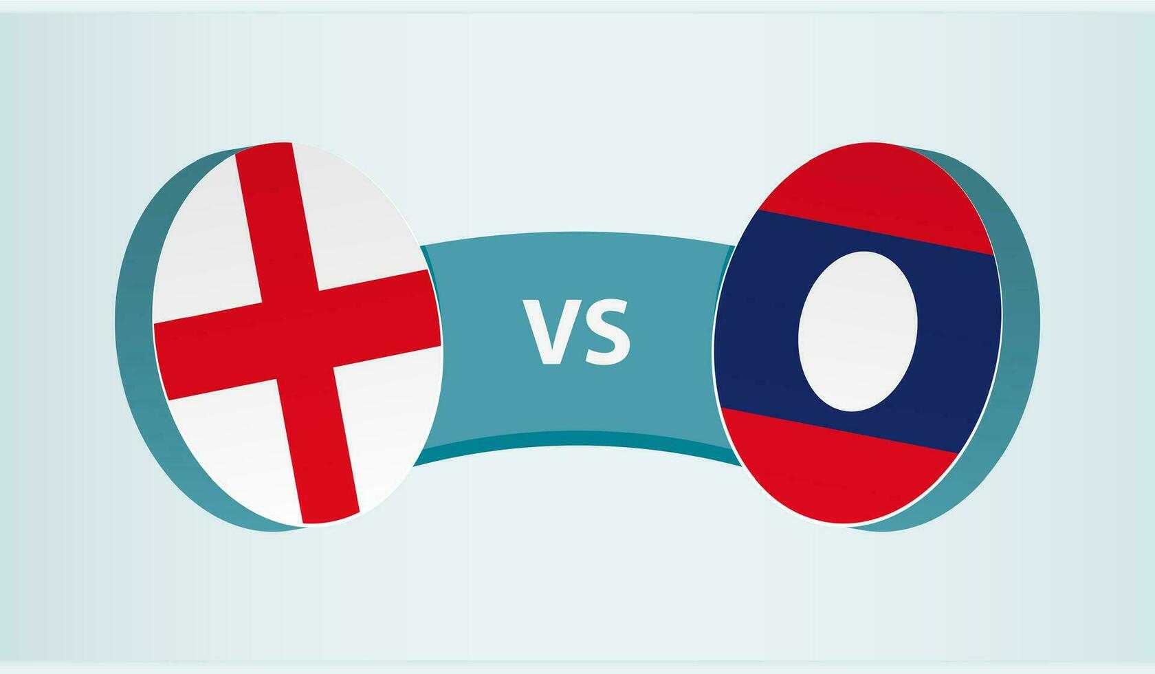 Inghilterra contro Laos, squadra gli sport concorrenza concetto. vettore