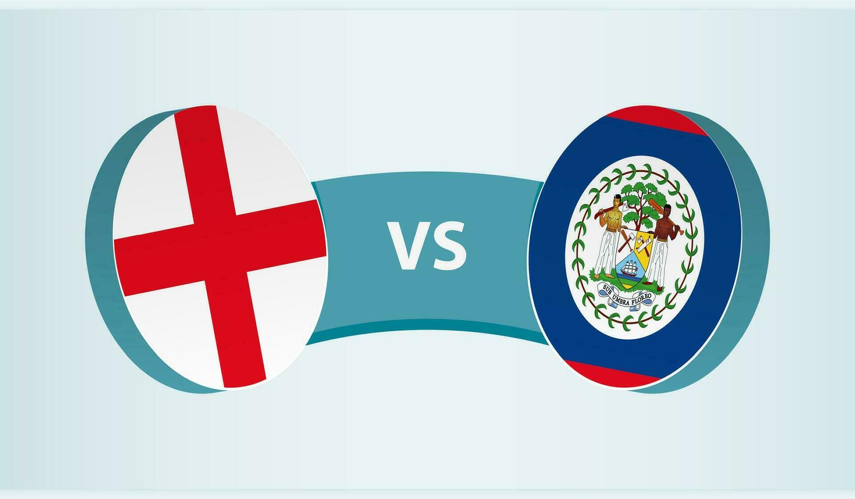 Inghilterra contro Belize, squadra gli sport concorrenza concetto. vettore