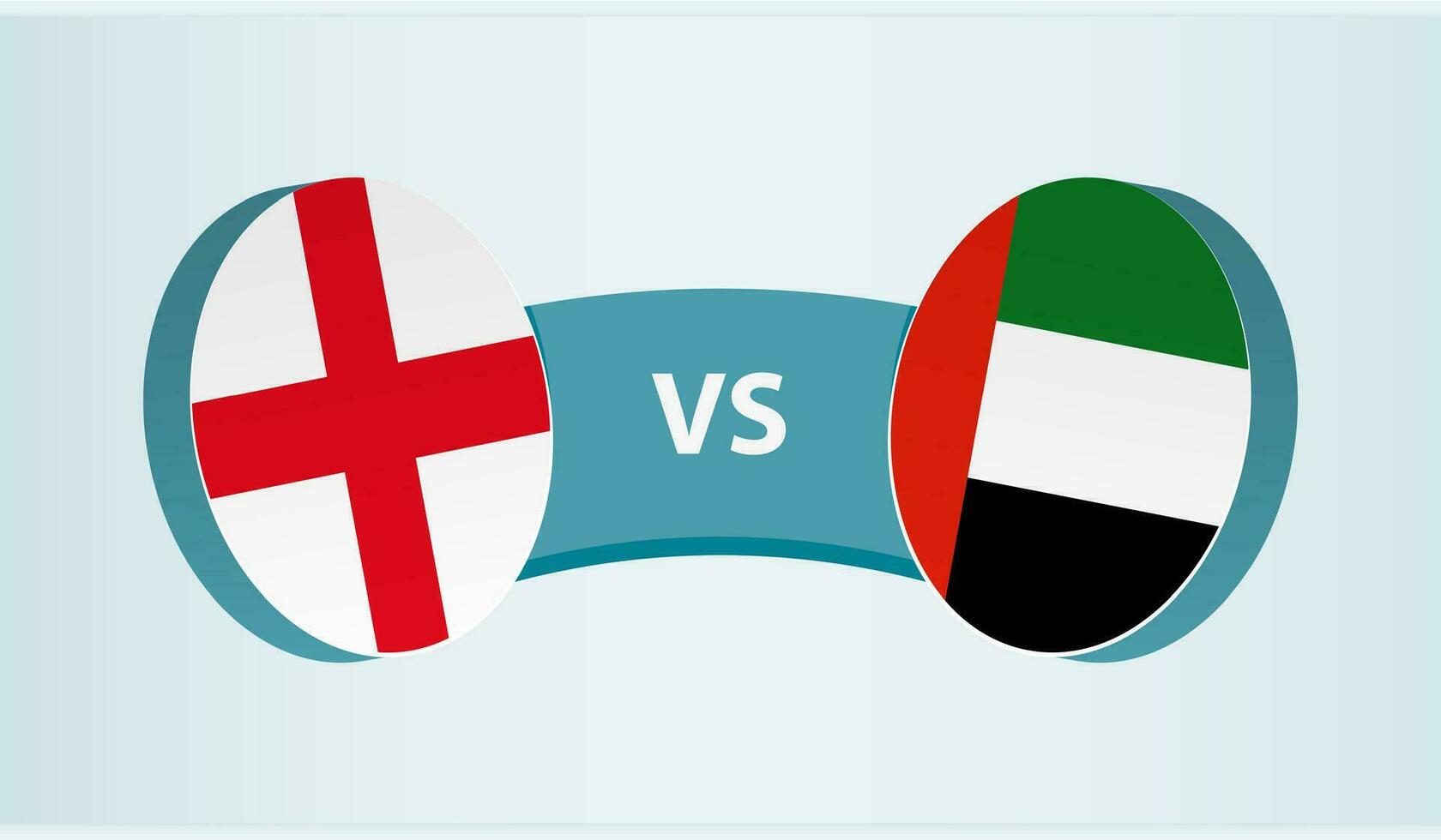 Inghilterra contro unito arabo emirati, squadra gli sport concorrenza concetto. vettore